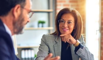 two people having a business meeting