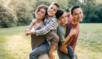 Portrait of young family